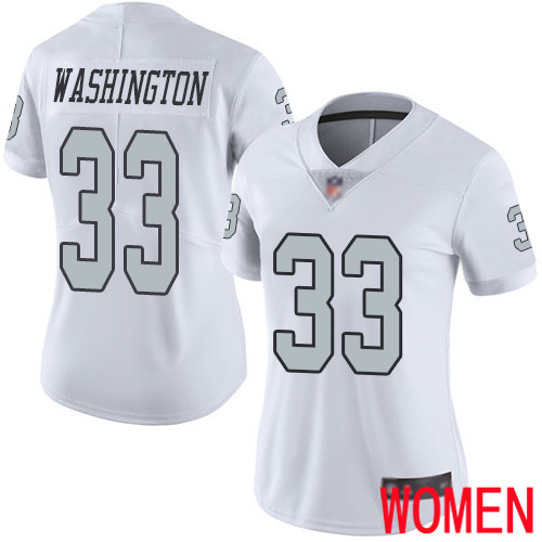Oakland Raiders Limited White Women DeAndre Washington Jersey NFL Football 33 Rush Vapor Jersey